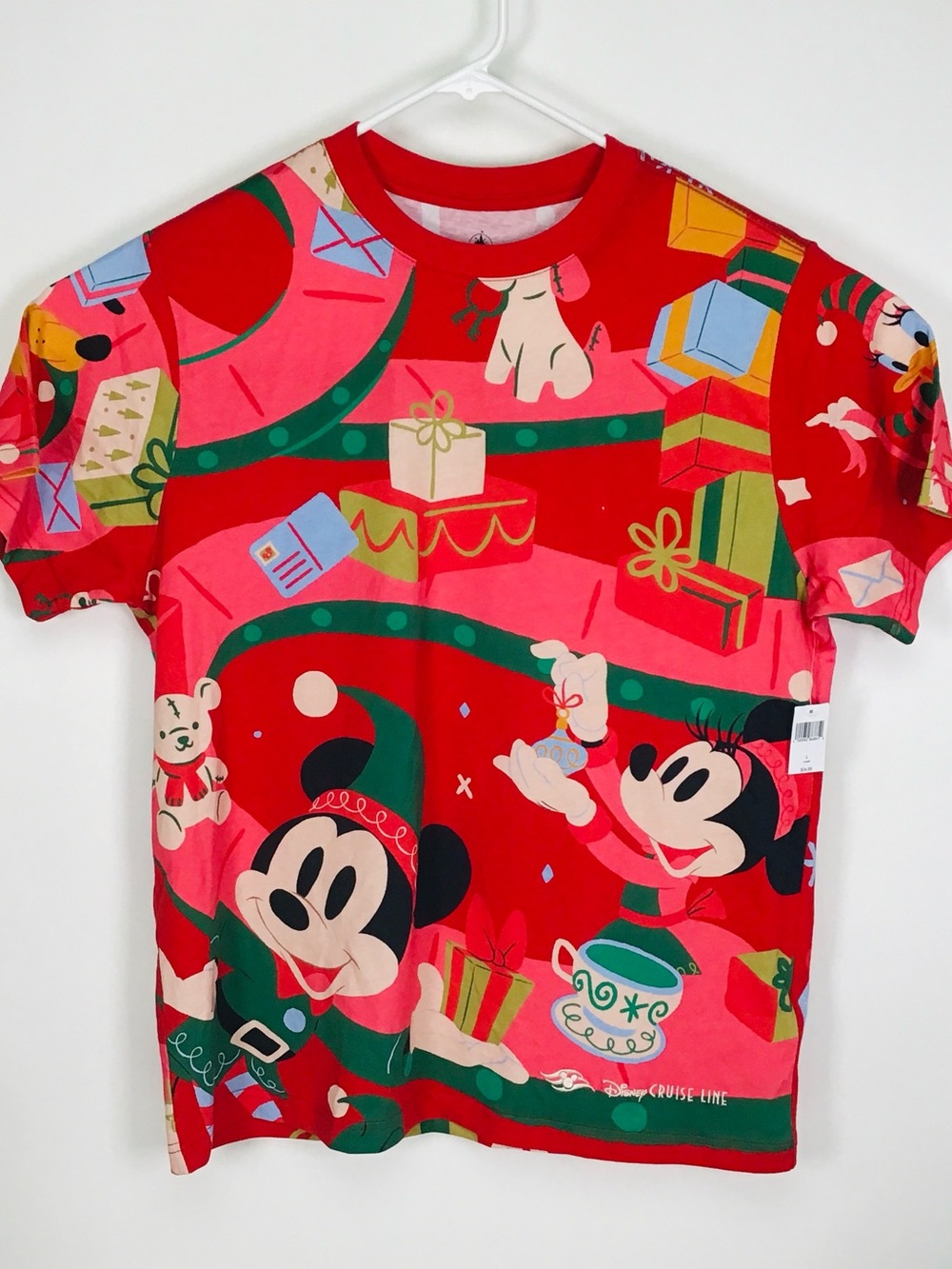 NWT Disney Cruise Line short sleeve holiday tee shirt large